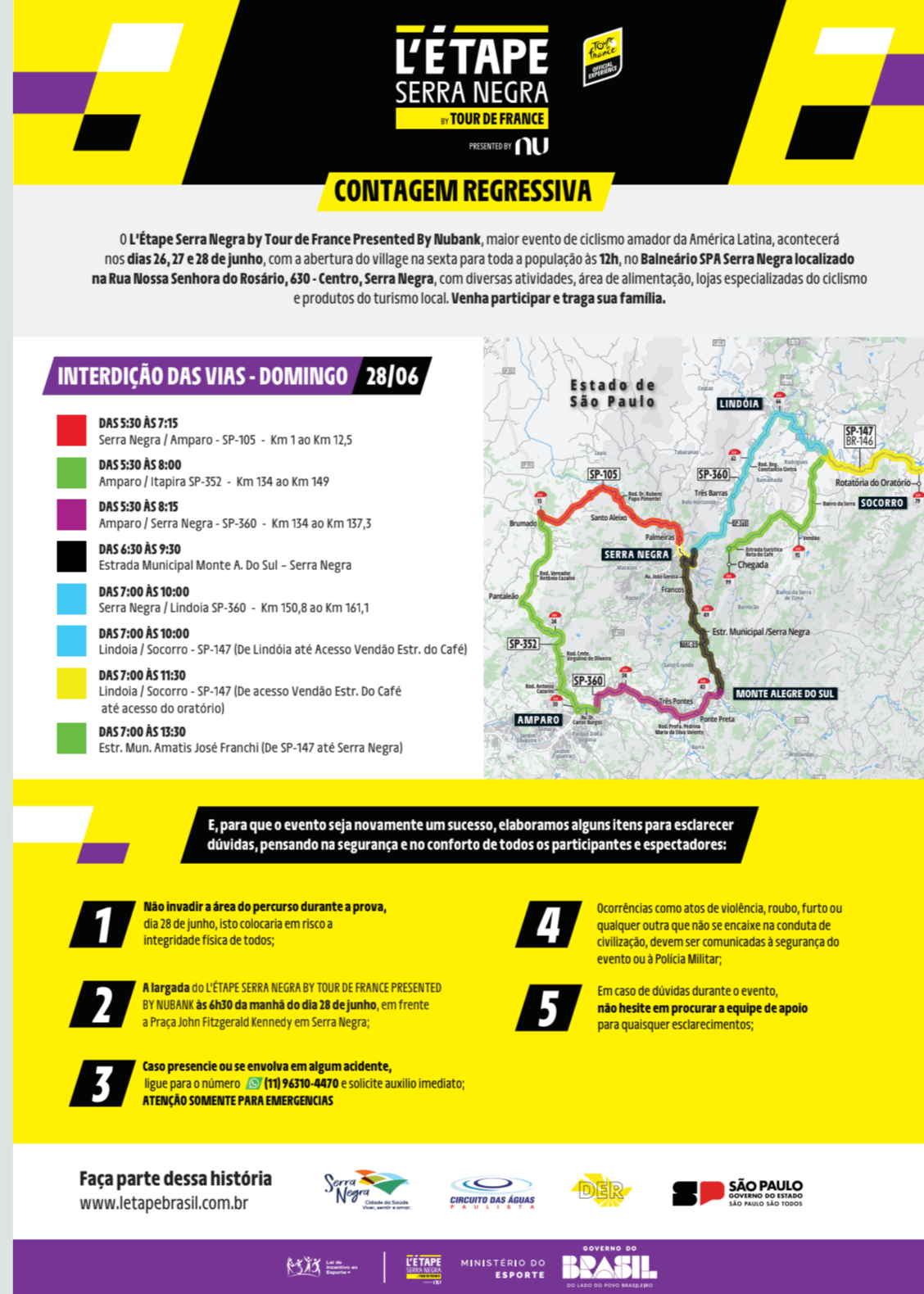 A prova de ciclismo L’Étape Brasil movimenta a região e traz mudanças no trânsito de Amparo